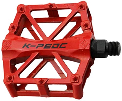 WJJ 1 Paio Mountain Bike Pedale Metallo Bicicletta pedana Piatta Pedali for Strada Mountain Bike Bicicletta della Strada, Colore: Nero (Color : Red)
