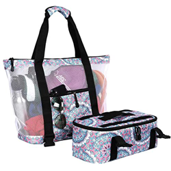 YASAHNG Borsa Da Spiaggia In Rete 2 In 1, Staccabile Con Scomparto Isolato Più Freddo, Borse Portatili Per L'estate Vacanza Spiaggia Piscina Picnic Ca precio
