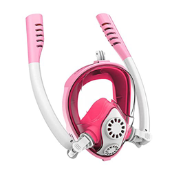 Full Face Snorkeling Diving Mask Double Snorkel with Anti Leak Advanced Breathing System 180 Degree View Scuba Diving Mask with Camera Mount for Kids  características
