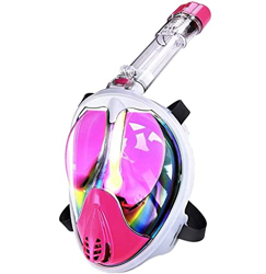 Full Face Snorkel Mask Snorkeling Gear for Adults Youth Dry Top Breathing System Double-Tube Set with Camera Mount Anti-Leak Swimming Mask (C X) en oferta
