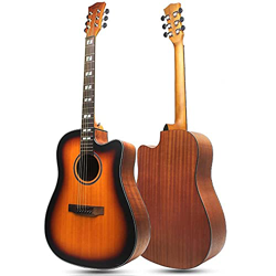 41 inch Male Female Classic Minimalist Veneer Acoustic Guitar Students Beginners Acoustic Guitar with Guitar Case Strap Set of Chord Polishing Cloth características