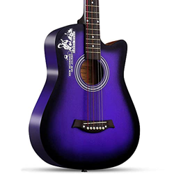 38 inch Beginner Acoustic Guitar Female Male Self-Study Purple Series Retro Ballad Adult Student Practicing Guitar Handmade Fraxinus Material características