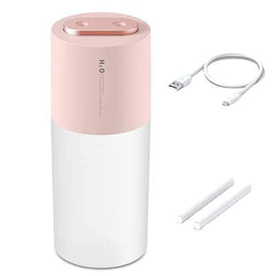 Umidificatore d'aria USB Ricaricabile 400 ML Aromaterapia Essenziale Diffusore Nebulizzatore Fogger Freshner Da Tavolo Per La Casa, Rosa