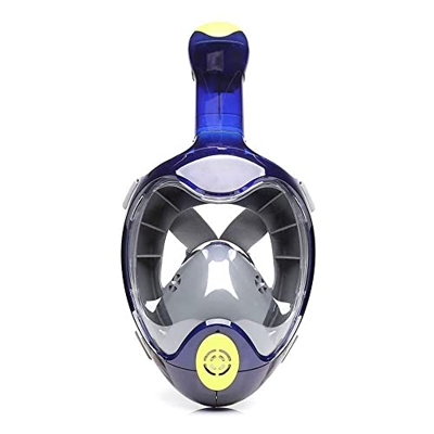 Full Face Snorkel Mask - Premium Snorkeling Gear for Adults - Anti-Fog Anti-Leak Diving Mask for Diving Enthusiasts (Blue S/M)