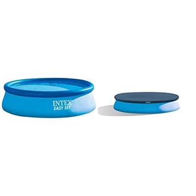 Intex Agp-Piscine E Accessori Easy, Blu, 366 x 76 cm & 28022 Copripiscina Easy Cm 366 Art. Pulizia E Manutenzione Piscina Gioco Estivo 374, 366 cm