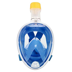 RobinEllis Maschere per Lo Snorkeling a Pieno Facciale Vista Panoramica Anti-Appannamento Anti-perdite Nuoto Snorkel Scuba Maschera Subacquea,Blue,S/M precio