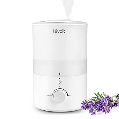 LEVOIT Umidificatore Ambiente Bambini, Top Fill, 3L/25H di Durata, con Luce e Aromaterapia, < 28dB Silenzioso, Auto Spegnimento, Facile Pulizia della 