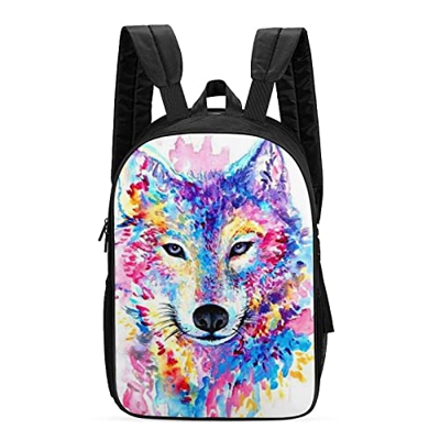 CNSMCWG Borsa da scuola unisex Animal Cool WolfZaino da scuola perBambiniZaino per campeggio, escursionismo, passeggiate,Bicicletta (43x31x13,5 cm) Bo