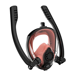 Maschera da snorkeling integrale, Maschera da sub con boccaglio a doppio tubo in silicone Maschera da sub completamente asciutta Maschera da nuoto per características