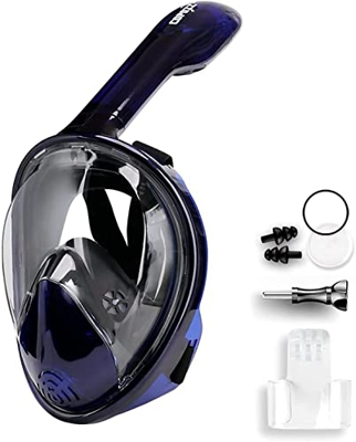 Maschera da snorkeling Maschera da snorkeling a pieno facciale per adulti Maschera da sub 180 con vista panoramica, Maschera da sub antiappannamento a