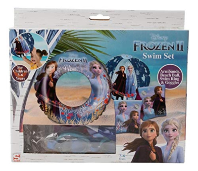 Frozen, set di nuoto, braccioli, salvagente, pallone da spiaggia e occhiali da nuoto assortiti