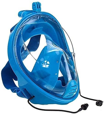 Maschera da snorkeling integrale, maschera da snorkeling panoramica a 180 gradi, vetro temperato antiappannamento e antiperdita, attrezzatura da snork