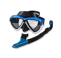 Set da snorkeling per adulti, maschera da snorkeling, attrezzatura da snorkeling anti-perdita per donne e uomini, set da snorkeling panoramico in vetr precio