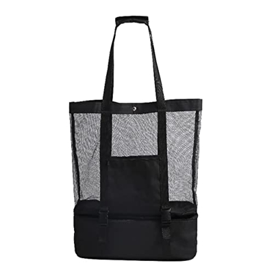 DISATOU 2 in 1 Outdoor Camping Beach Mesh Tote Bag Con Staccabile Cooler Bag Imballaggio Organizer Multifunzionale Impermeabile Zaino Estivo Viaggio P
