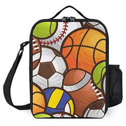 Borsa Da Pranzo Per Adulti Basket Calcio Calcio Baseball Pranzo Al Sacco Isolante Impermeabile en oferta
