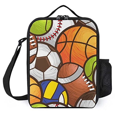 Borsa Da Pranzo Per Adulti Basket Calcio Calcio Baseball Pranzo Al Sacco Isolante Impermeabile