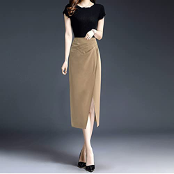 WALNUT 1 Pezzi Pacchetto di Mezze Corpo Gonna alla Gonna Estiva delle Donne Onda Irregolare Gonna a metà Lunghezza (Color : C, Size : 24/3XL) en oferta