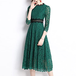 WALNUT Women Summer Dress Long Cocktail Party A-Line (Color : Green, Size : L Code) precio