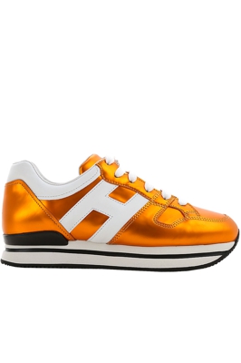 H222 metallic effect leather sneakers