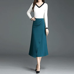 WALNUT Gonna della Gonna a Coda di Pesce Pacchetto Femminile Hip Irregolare Gonna a Colori a metà Lunghezza a metà Lunghezza (Color : A, Size : 23/XXL precio