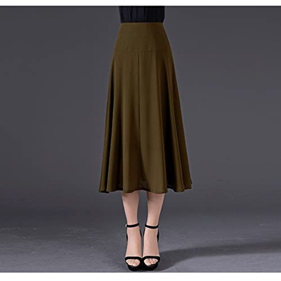 WALNUT Gonna Gonna Estiva Femminile Gonna in Chiffon a metà Linea Gonna Sottile Gonna retrò (Color : A, Size : 22/XL)