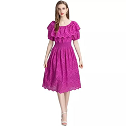 WALNUT Abito Estivo Fashion Women Slash Neck Sfugo Manica Cavalca Elastico Abiti for Vacanza Elastica (Color : A, Size : S Code) en oferta