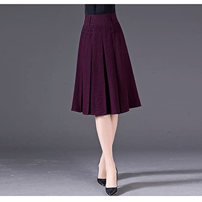 WALNUT Gonna Gonna Femminile Gonna Primavera a metà Lunghezza della Gonna a metà della Gonna retrò da Donna retrò (Color : A, Size : 20/M)