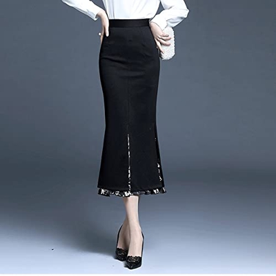 WALNUT Gonna Ricca di Fianchi Summer Femminile e Una Gonna con Una Gonna a metà Lunghezza di Pesce Estate e Autunnale (Color : A, Size : 23/XXL)