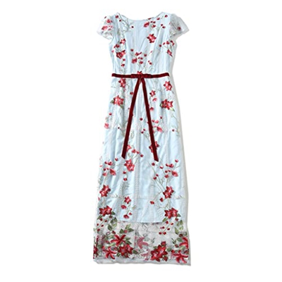 WALNUT Gonna da Donna Ricamata a Matita Lunga Veste Floreale (Color : A, Size : L Code)