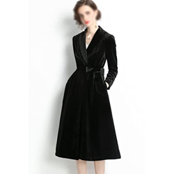 WALNUT Donne Inverno Inverno Inverno Abito da Cocktail Party da Cocktail da Ufficio Lungo (Color : Black, Size : M Code) precio