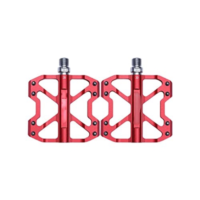 AIRAXE MTB Pedale Bici Cuscinetto sigillato Anti-Slip Du Pedale Ultra Leggero Blu Rosso Nero (Color : Red)