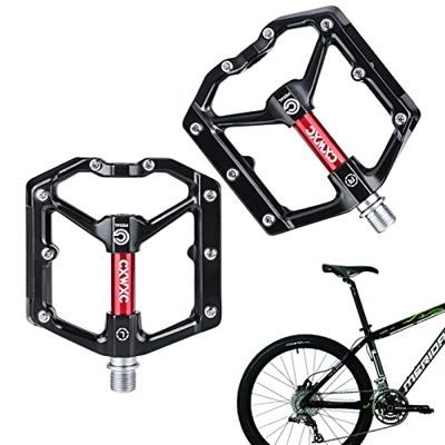 5 Pcs Pedali bici Pedali bici | Pedali per bici con chiodi antiscivolo e ampia piattaforma - Pedali piatti grandi Pedali per mountain bike per bici Bi