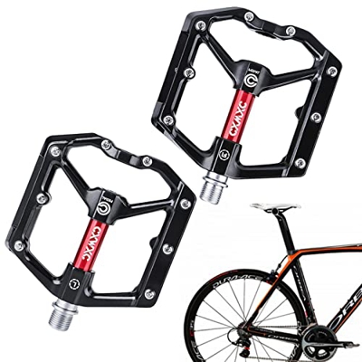 JIJIE 3 PCS Pedale Bici da Strada,Pedali per Bicicletta Antiscivolo con Cuscinetto sigillato - Pedali Piatti Grandi Pedali per Mountain Bike per Bici 