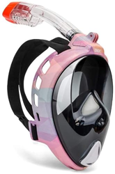 Maschera da snorkeling per immersione, maschera da snorkeling a pieno facciale, vista mare a 180°, maschere da immersione facili da respirare, set top en oferta