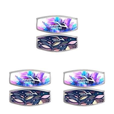 tieedhfu 3 Set di KEEP DIVING Maschera subacquea da 2 mm Fascia stampata Prevenzione del terremoto Resistenza all'usura pratico Attrezzatura da snorke