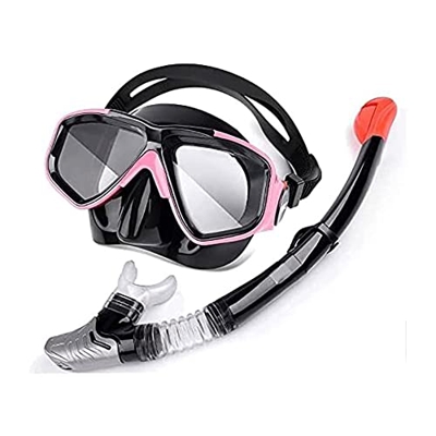 QHYXT Tuta per Occhiali da Snorkeling per miopia in Silicone Integrale, Maschera per Snorkeling da Nuoto per Uomo e Donna per Adulti, Sistema di respi