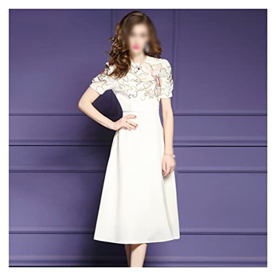 WALNUT Women Autumn Recamitine Dress Female Flow Party Floral (Color : A, Size : XL Code)