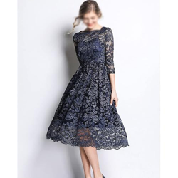 WALNUT Women Spring Office Abito in Pizzo Female Party Robe Femme Plus Size (Color : A, Size : XXL Code) características