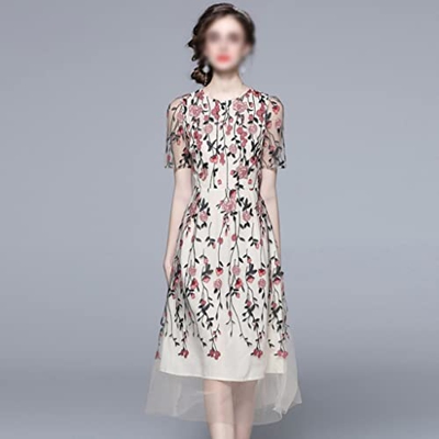 WALNUT Women Remoidery Dress Dress Mesh da Cocktail Party da Sposa (Color : A, Size : S Code)