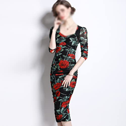 WALNUT Signore Estate in Abbigliamento Floreale Estate Matita (Color : A, Size : XXL Code) precio