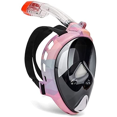 Maschera da snorkeling Maschera da snorkeling a pieno facciale con vista panoramica pieghevole con supporto per fotocamera rimovibile, set top asciutt