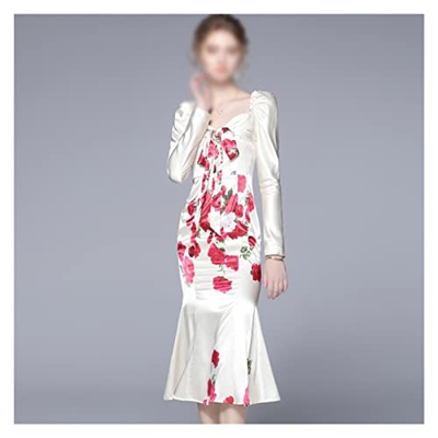 WALNUT Women Summer Mesh Dress Long Cocktail Party Pencil (Color : A, Size : XXL Code)