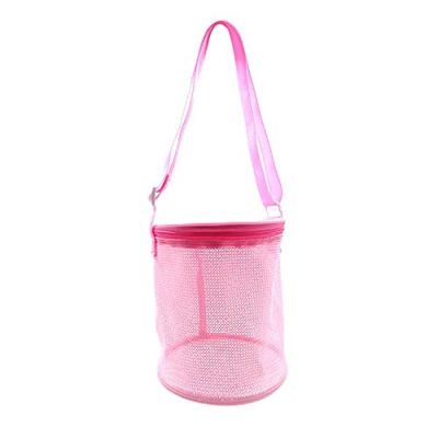 Borsa da Spiaggia in Rete Borsa Tote con Borsa Termica isolata Kids Summer Seaside II Tasca in Rete Sedie A Sdraio per Bambini 3-10 (Pink, One Size)