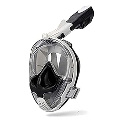 Maschera da snorkeling a pieno facciale, meccanismo di respirazione, maschere da snorkeling per bambini, adulti, lenti piatte in cristallo, maschera a precio