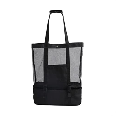 Borsa da picnic 2 in 1 con borsa da spiaggia a rete con cerniera grande picnic fresco staccabile borsa da spiaggia portatile isolata borsa da spiaggia