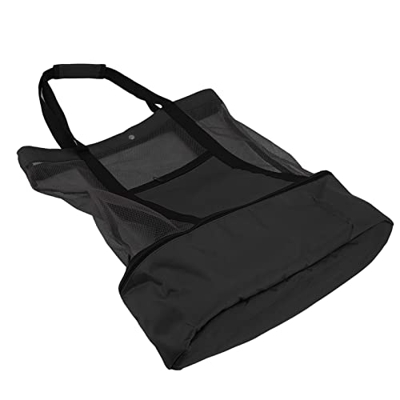 Shipenophy Borsa Tote da Spiaggia, Borsa da Spiaggia in Rete Morbida con Rivestimento Mantiene la freschezza del Design in Rete per la Spiaggia(Nero)