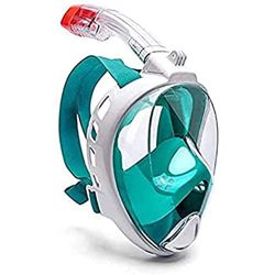 Maschera da snorkeling a pieno facciale, maschera da snorkeling antiappannamento, vista panoramica a 180°, set da snorkeling per adulti e bambini con  características