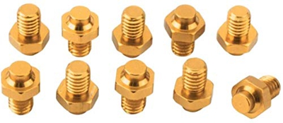 WJJ in Lega Leggera di Alluminio 10pcs Peso Raccordi Antiscivolo Chiodi for Pedali della Bicicletta di Mountain Highway Fisso Marcia (Golden)