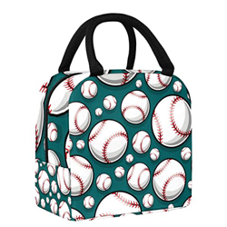 Borsa termica per il pranzo con motivo softball da baseball, sportiva, impermeabile, a prova di perdite, grande borsa per la preparazione dei pasti pe precio