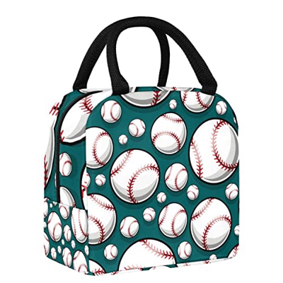 Borsa termica per il pranzo con motivo softball da baseball, sportiva, impermeabile, a prova di perdite, grande borsa per la preparazione dei pasti pe